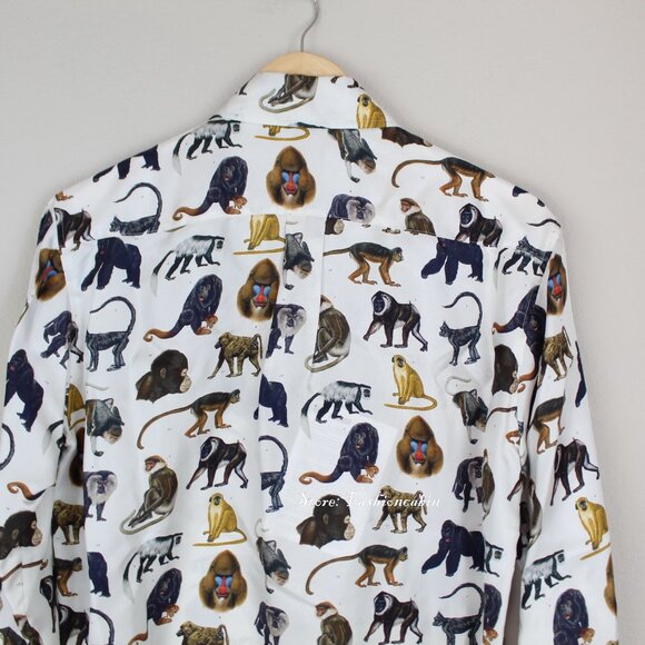NWT Burberry Monkey Zoo Silk Button Shirt - Picture 15 of 16